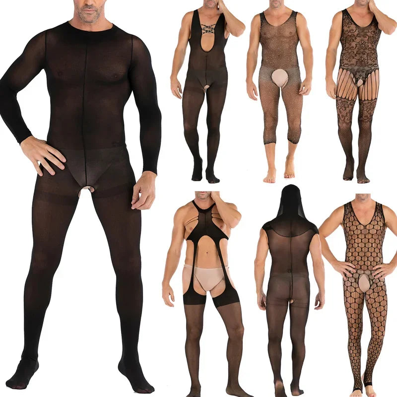 Hollow Temptation Men's Fishnet Pantyhose
