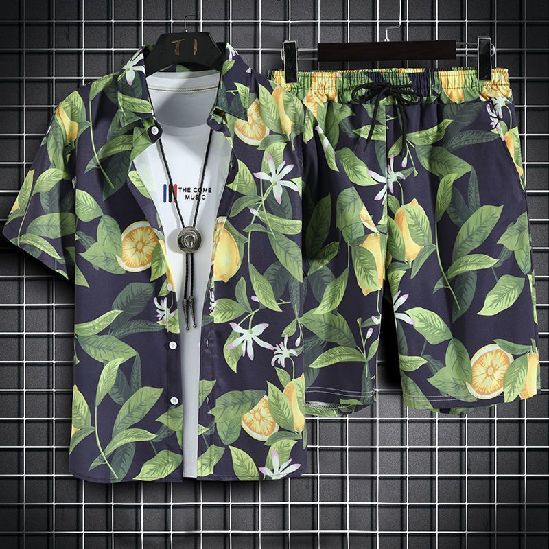 Party Life Short Sleeve Shirt + Shorts (2 Piece Outfit)
