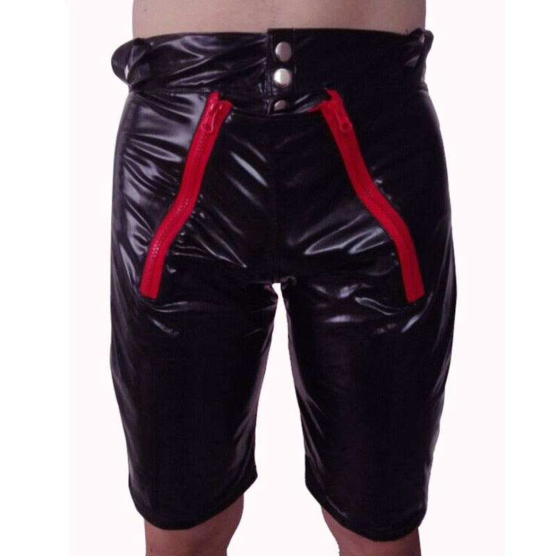 PU Leather Easy Access Men's Shorts