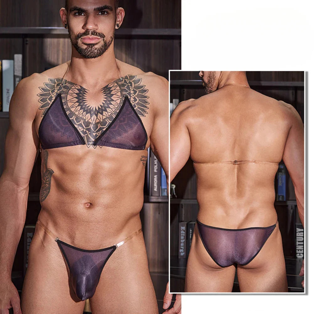 Ultra-Thin Gay Bikini Underwear Set