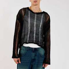 Autumn Versatile See-Through Knitted Top