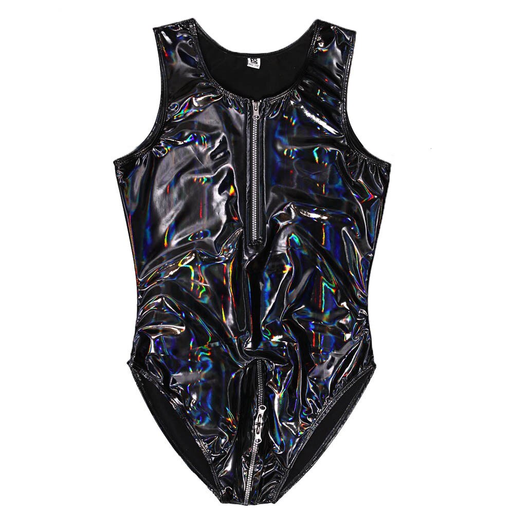 Men's Sexy Latex Corset Bodysuit Outfit