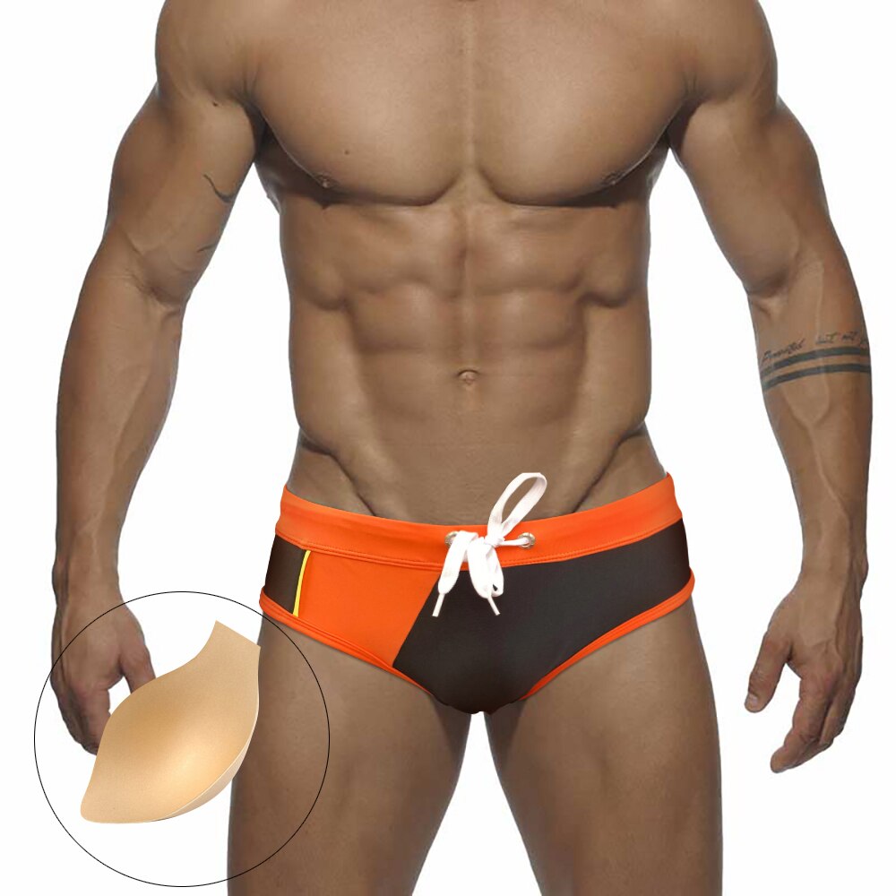 Racing Stripe Drawstring Swim Briefs