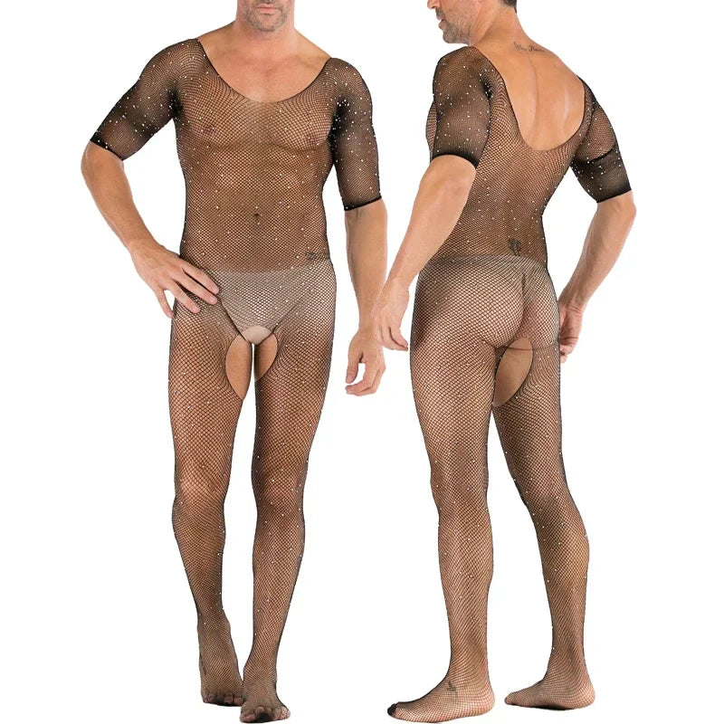 Hollow Temptation Men's Fishnet Pantyhose