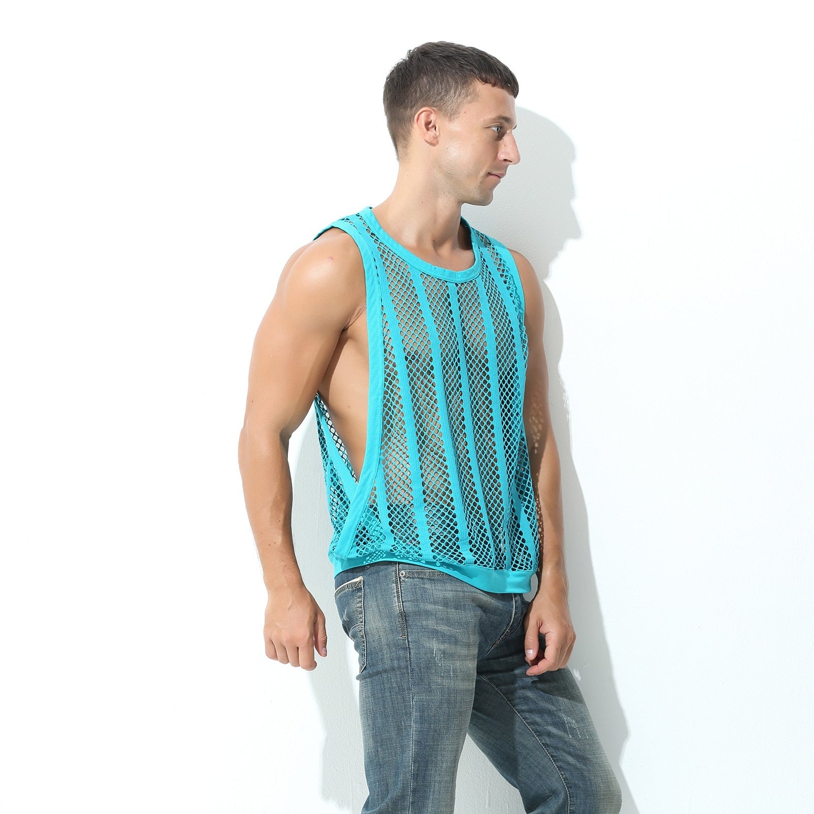 Fishnet Sleeveless Tank Top