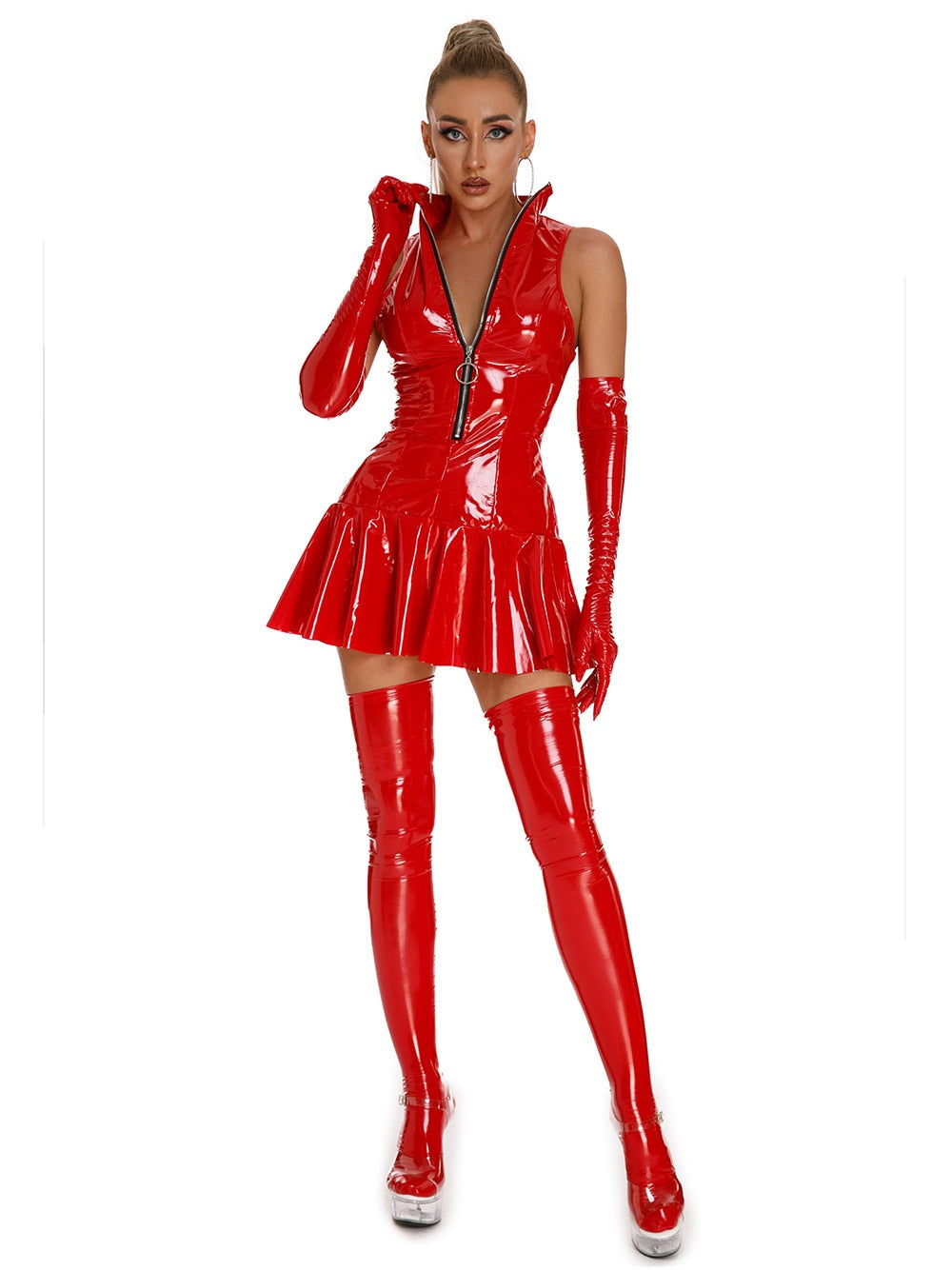 Ultra-Shine PVC Fetish Mini Dress Club