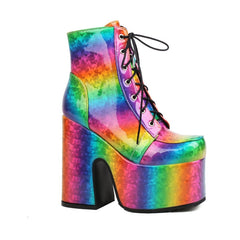 Chic Rainbow Platform Heels
