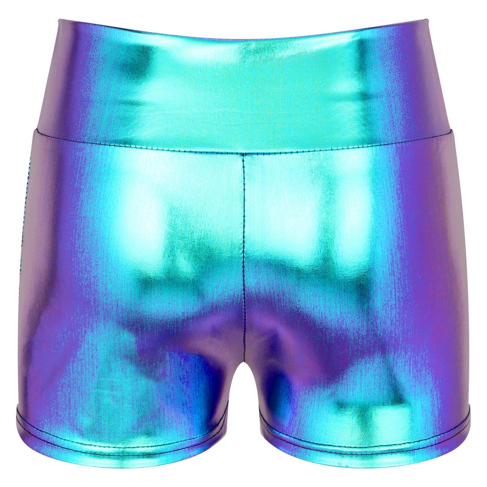 Metallic High Waisted Booty Shorts