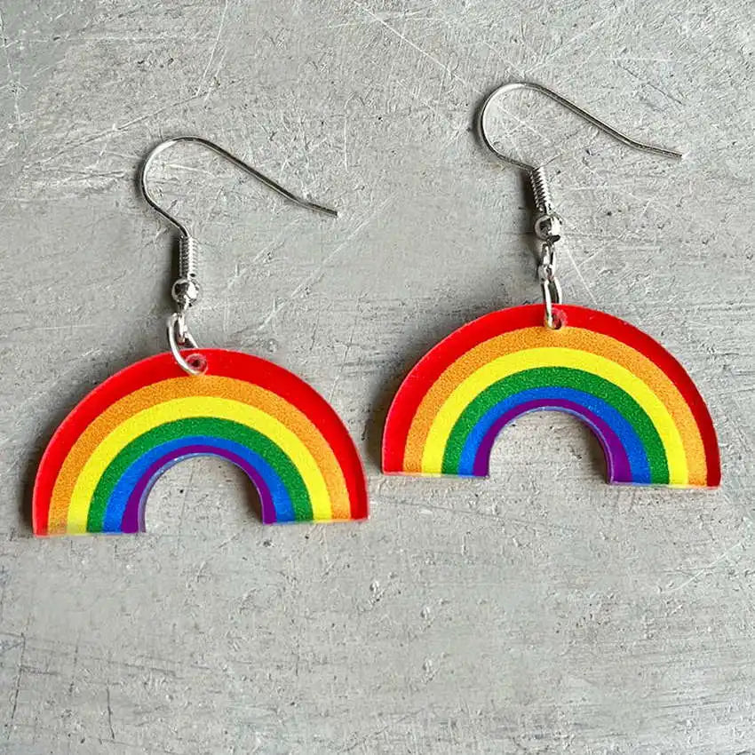 LGBT Rainbow Acrylic Dangle Earrings