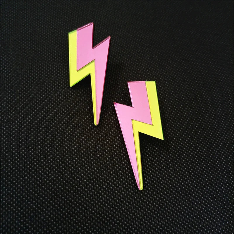 Glitter Lightning Acrylic Stud Earrings