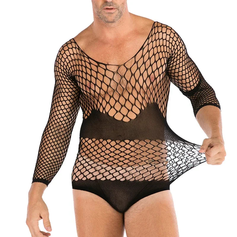 Hollow Temptation Men's Fishnet Pantyhose