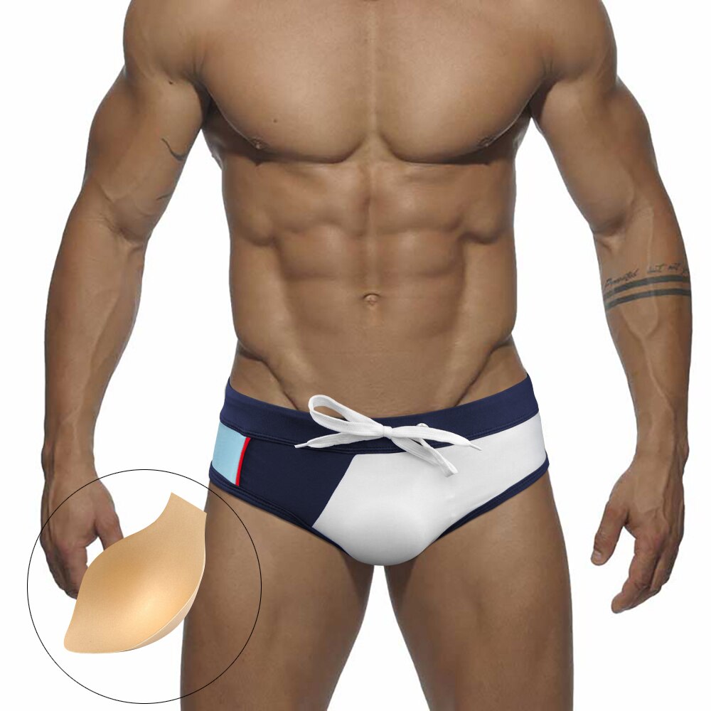 Racing Stripe Drawstring Swim Briefs