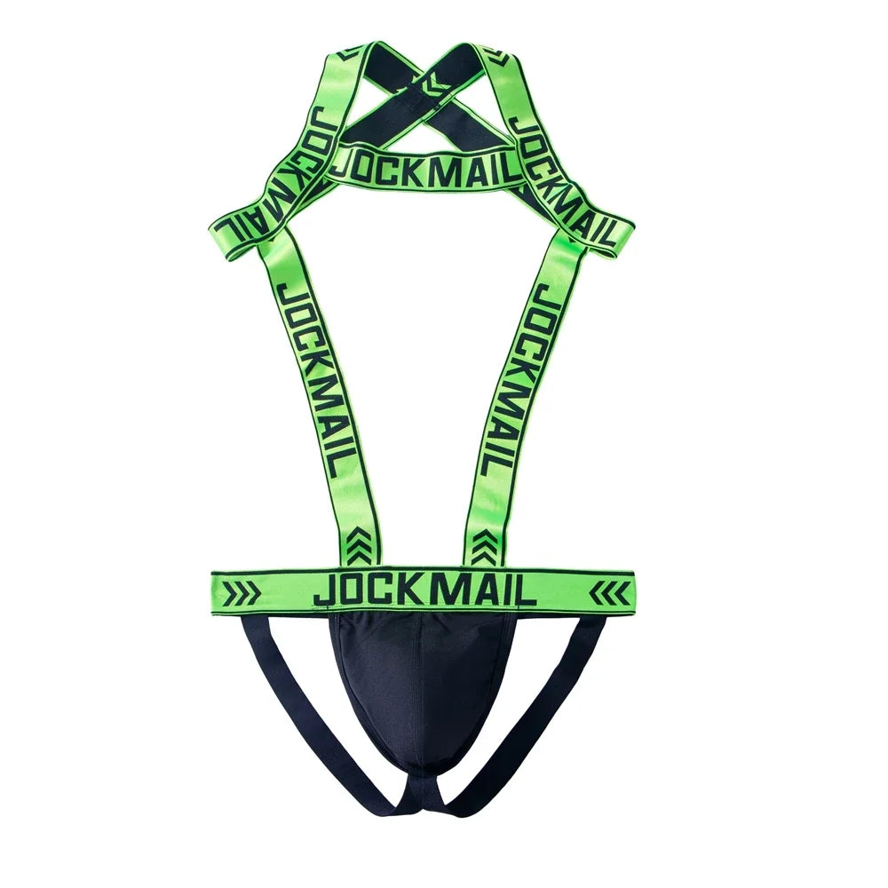 Jockmail Neon Seduction Bodysuit & Thong Harness