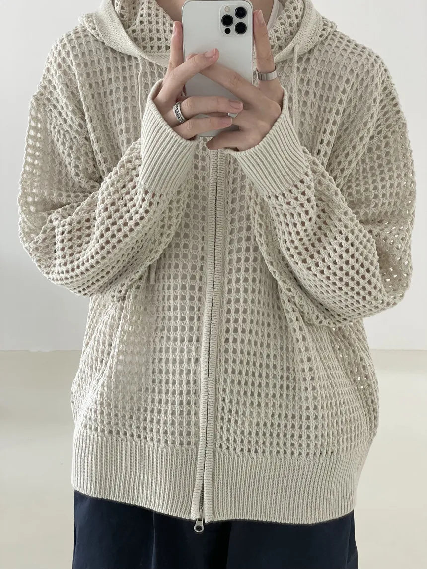 Mesh Hooded Sweatshirt
