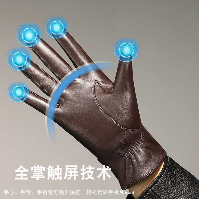 Sexy Men's Sheepskin Leather Gloves