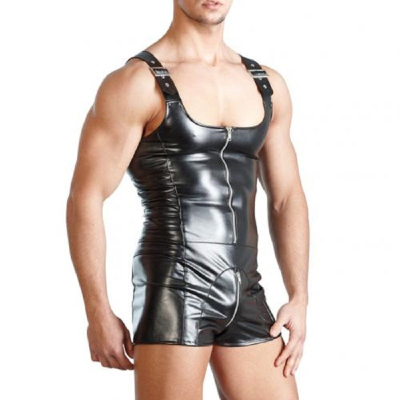 Sleeveless Open Crotch Faux Jumpsuit