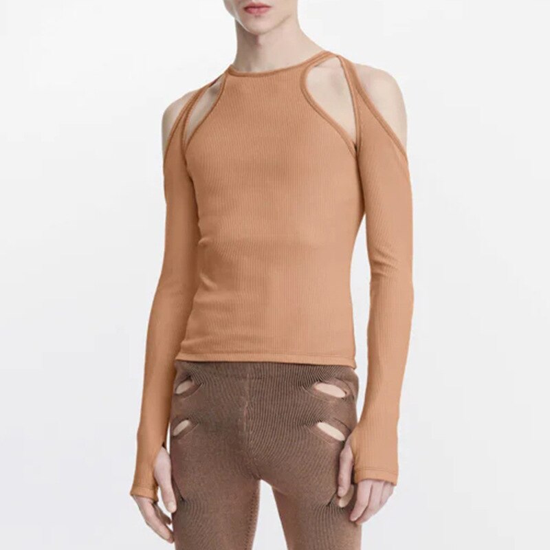 Men's Cut-Out Sexy Stretch Skinny T-Shirt