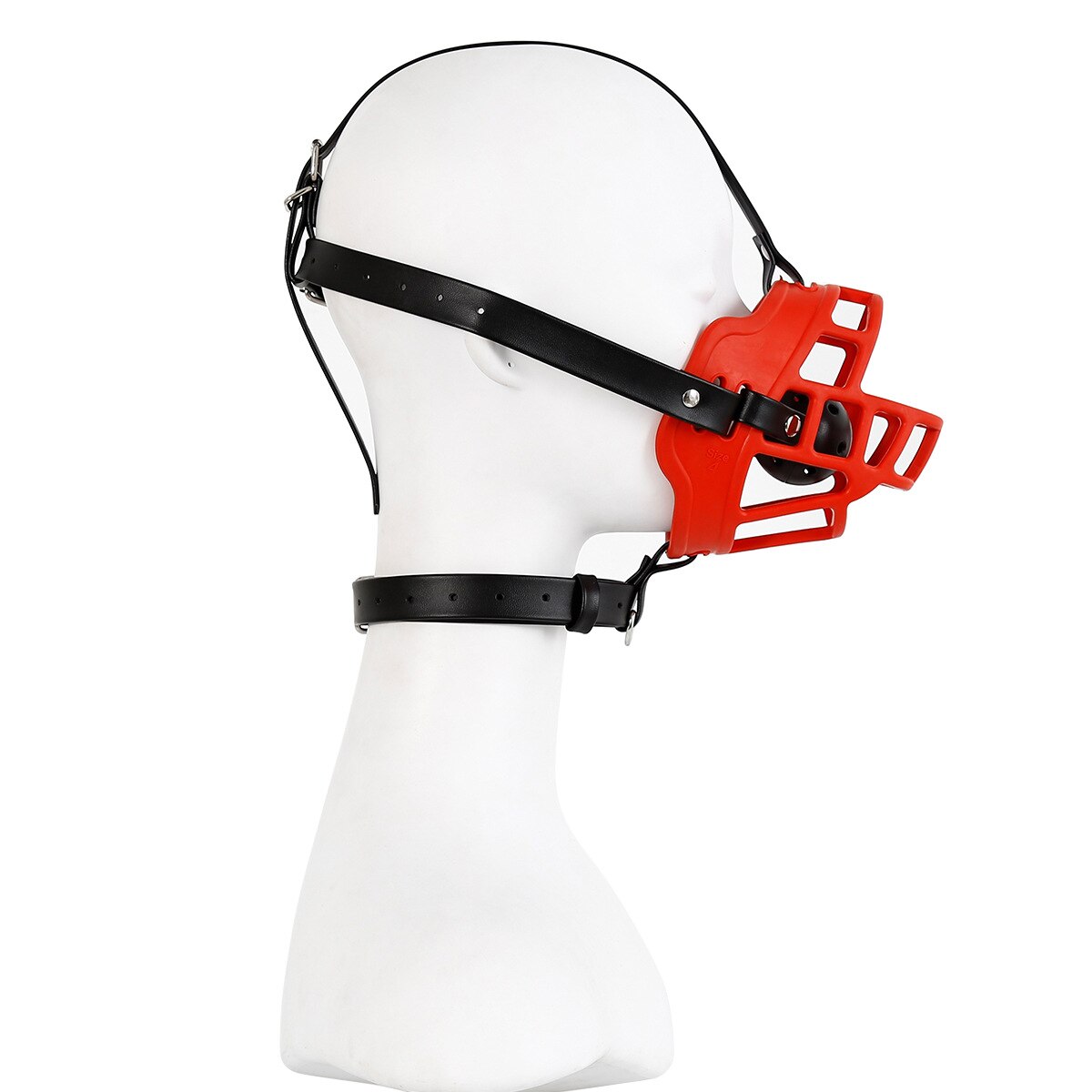 Half Face Slave Mask with Gag Ball Muzzle