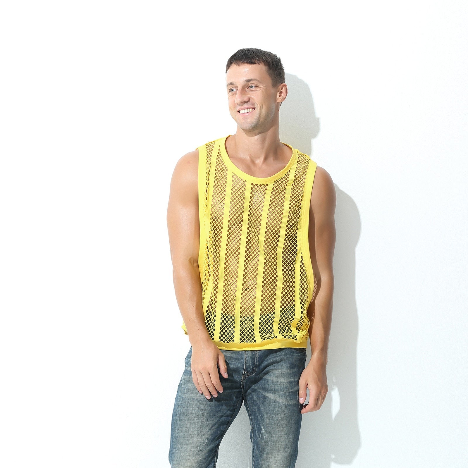 Fishnet Sleeveless Tank Top
