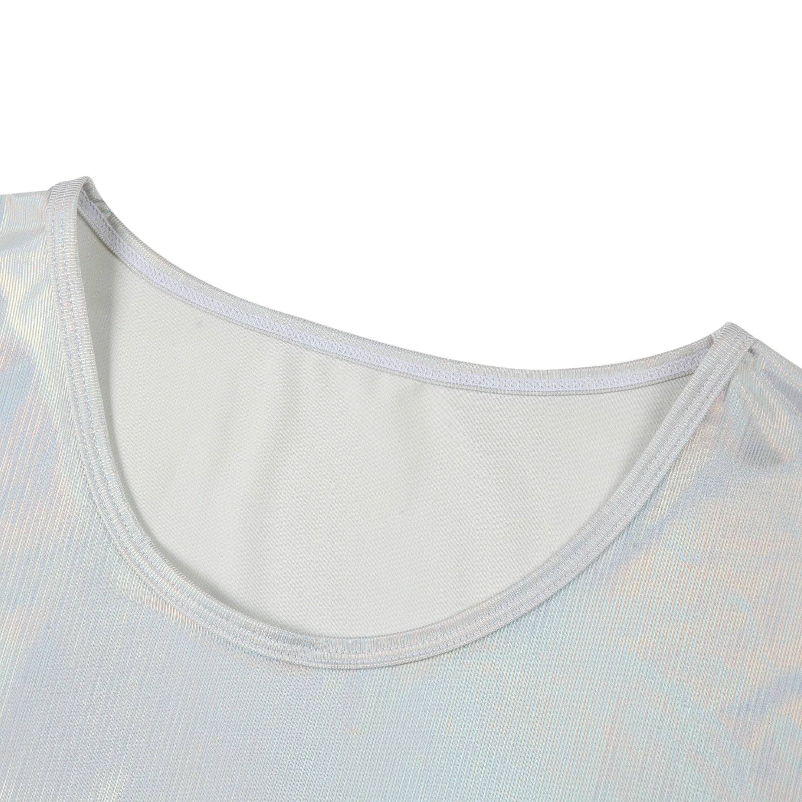 Shimmering Stage Star Sleeveless Crop Top & Briefs (2-Piece Set)