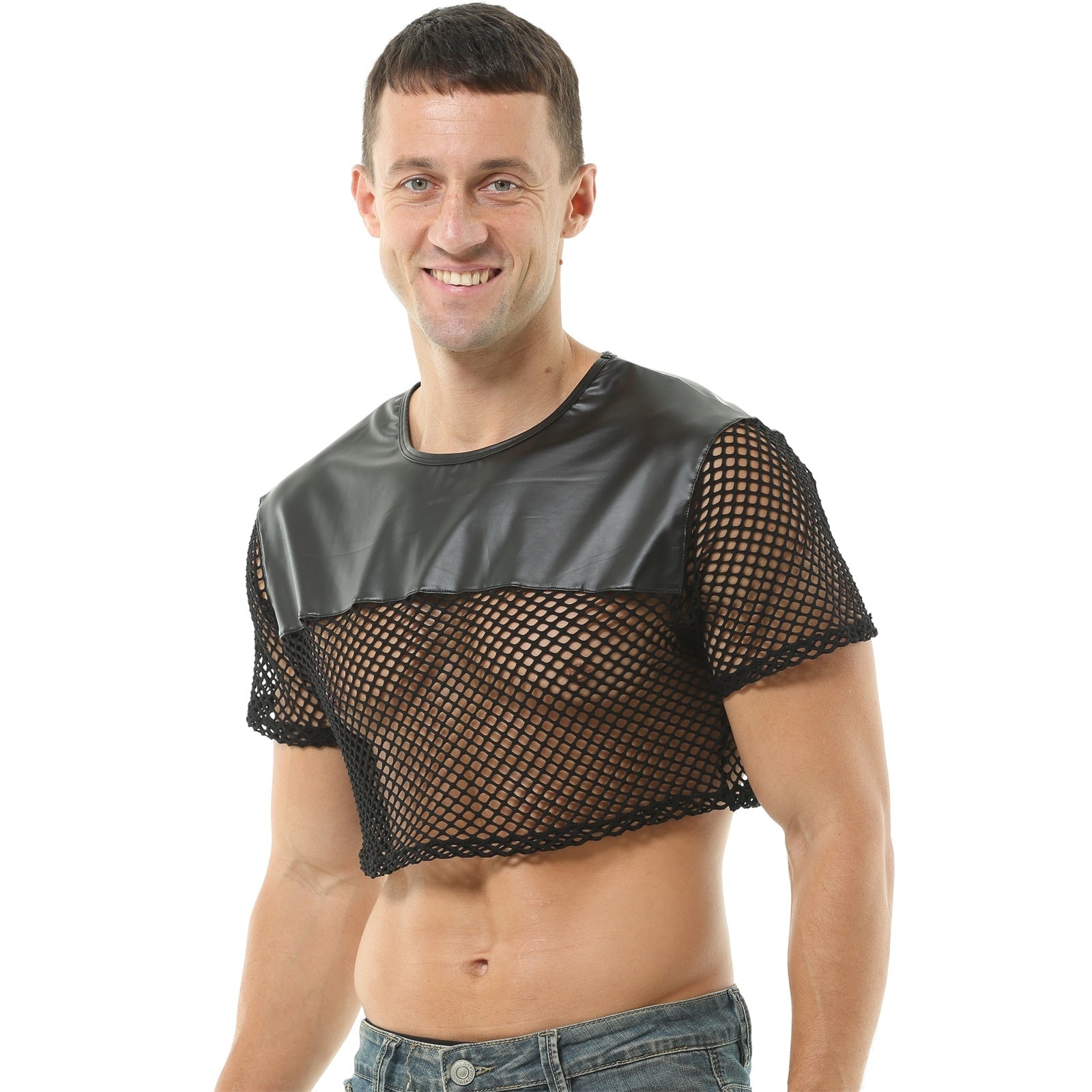 Black Fishnet Crop Top
