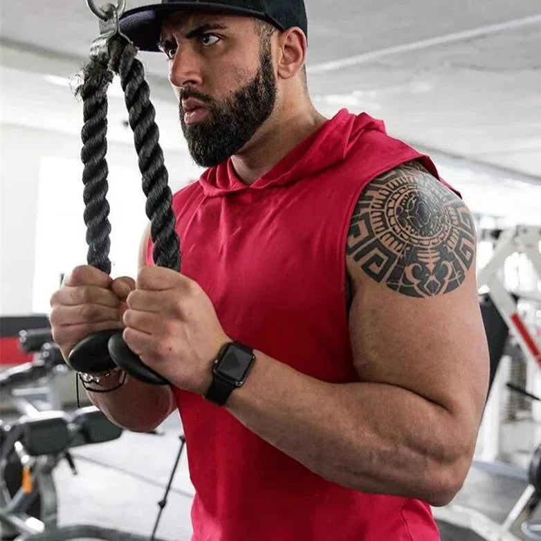Men's Hooded Fitness Racerback Vest
