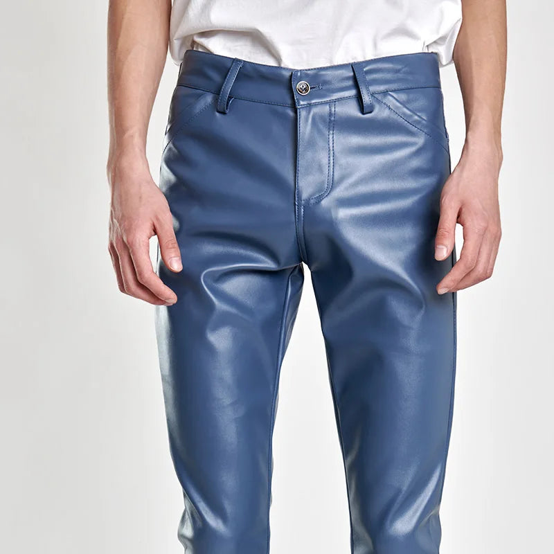 Elastic Tight Men's PU Leather Pants