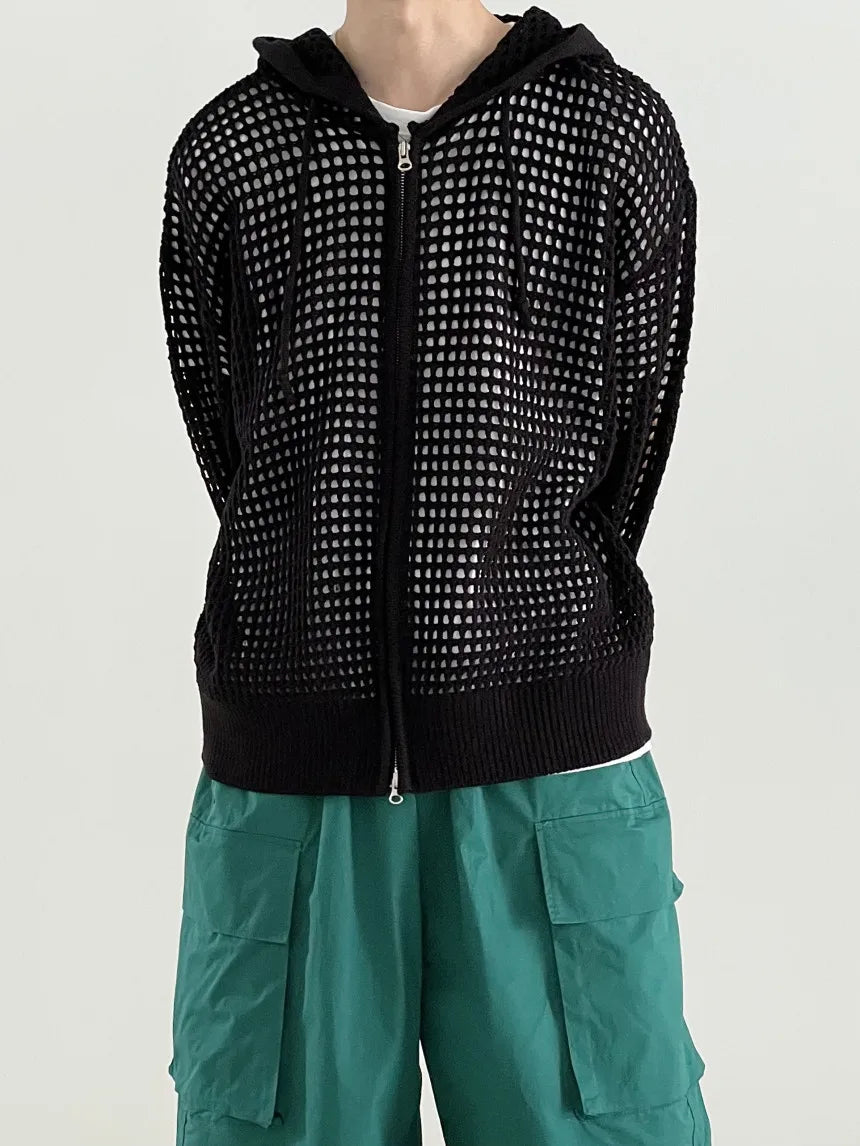 Mesh Hooded Sweatshirt