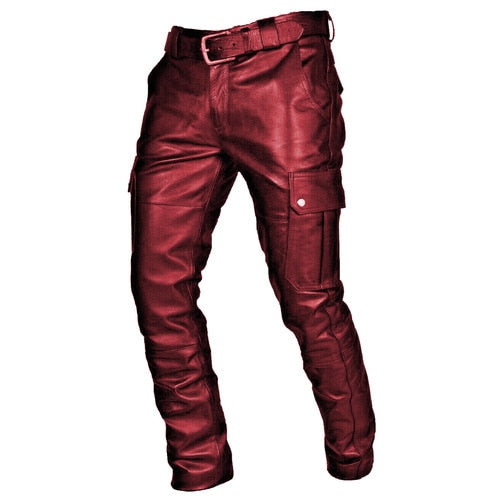 PU Leather Biker Pants