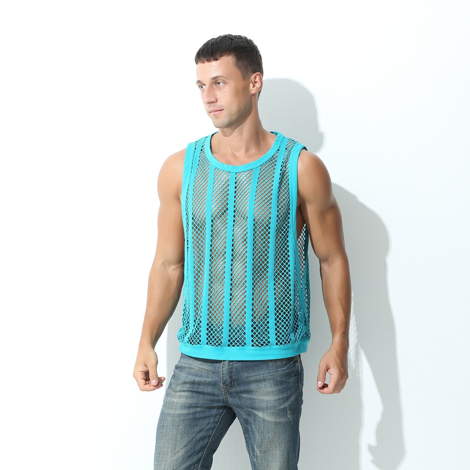 Fishnet Sleeveless Tank Top