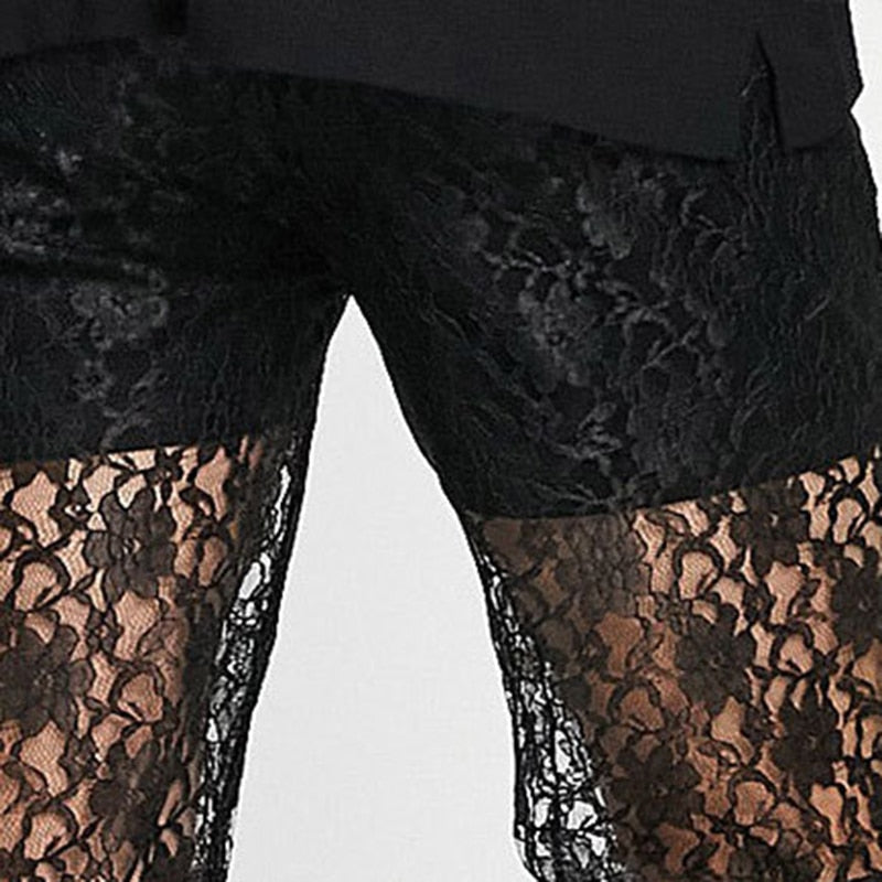 Black Flared Lace Trousers