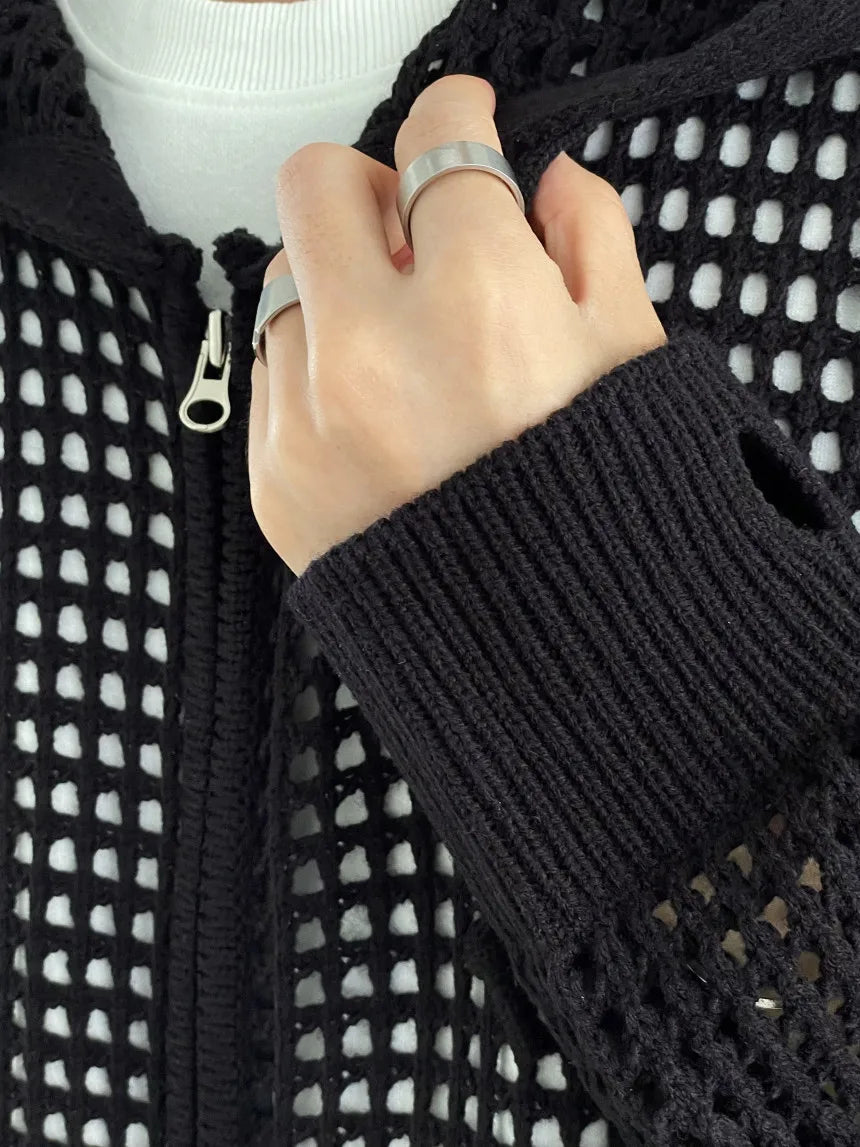 Mesh Hooded Sweatshirt
