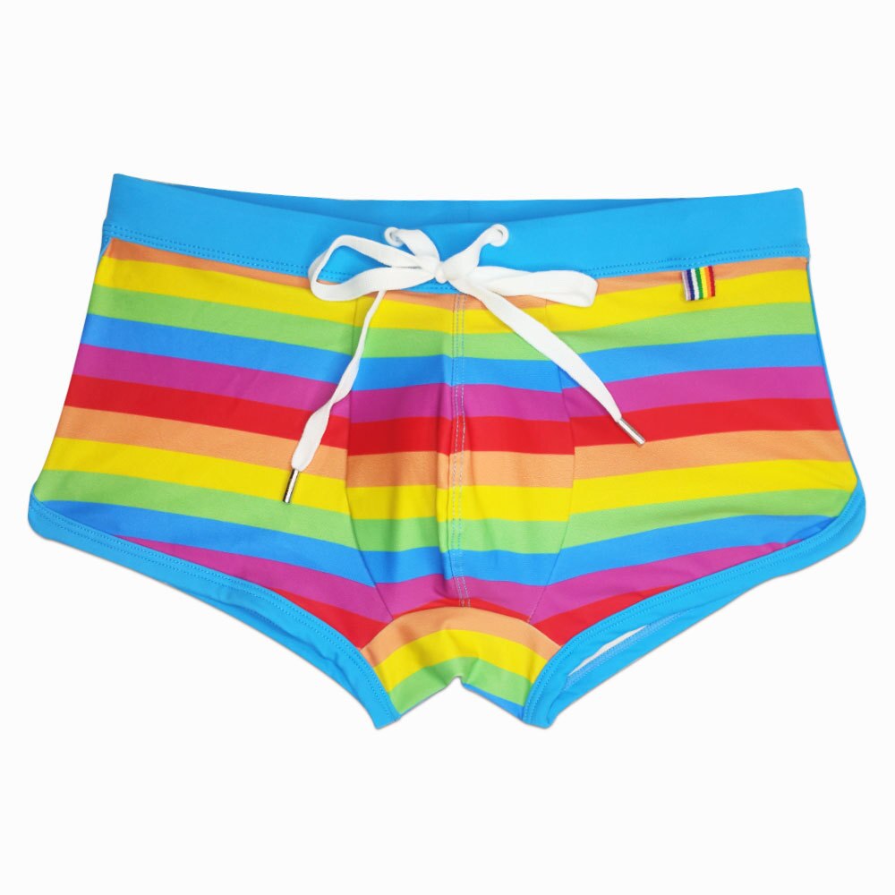 Rainbow Pride Drawstring Swim Trunks