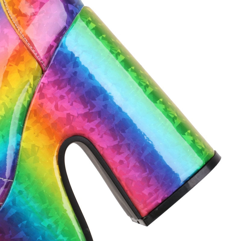 Chic Rainbow Platform Heels