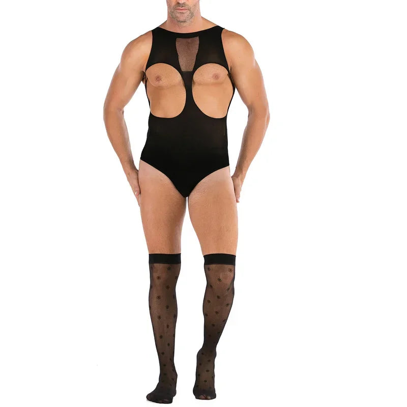 Hollow Temptation Men's Fishnet Pantyhose