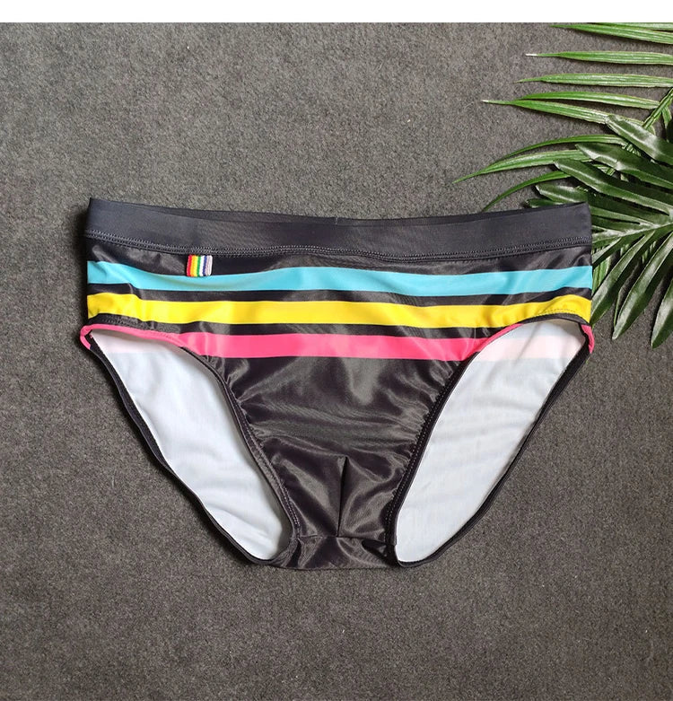 Sexy Striped Swim Briefs