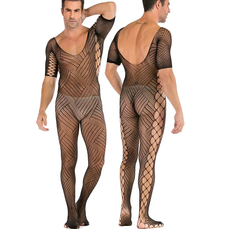 Hollow Temptation Men's Fishnet Pantyhose