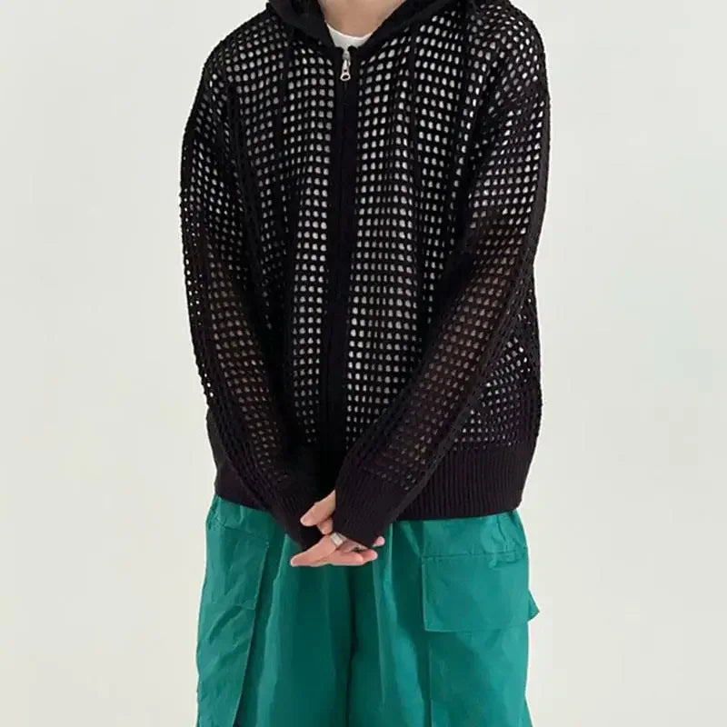 Mesh Hooded Sweatshirt