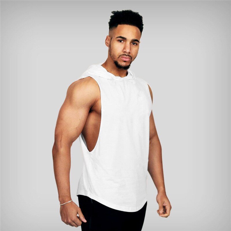 Men's Hooded Fitness Racerback Vest