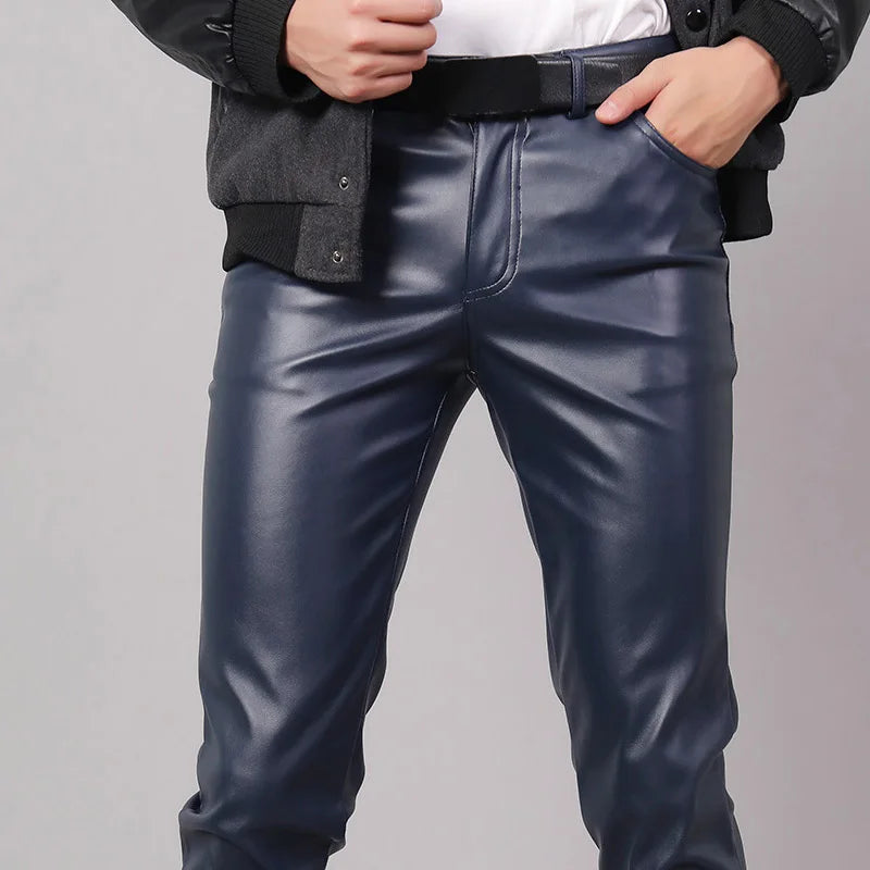 Elastic Tight Men's PU Leather Pants