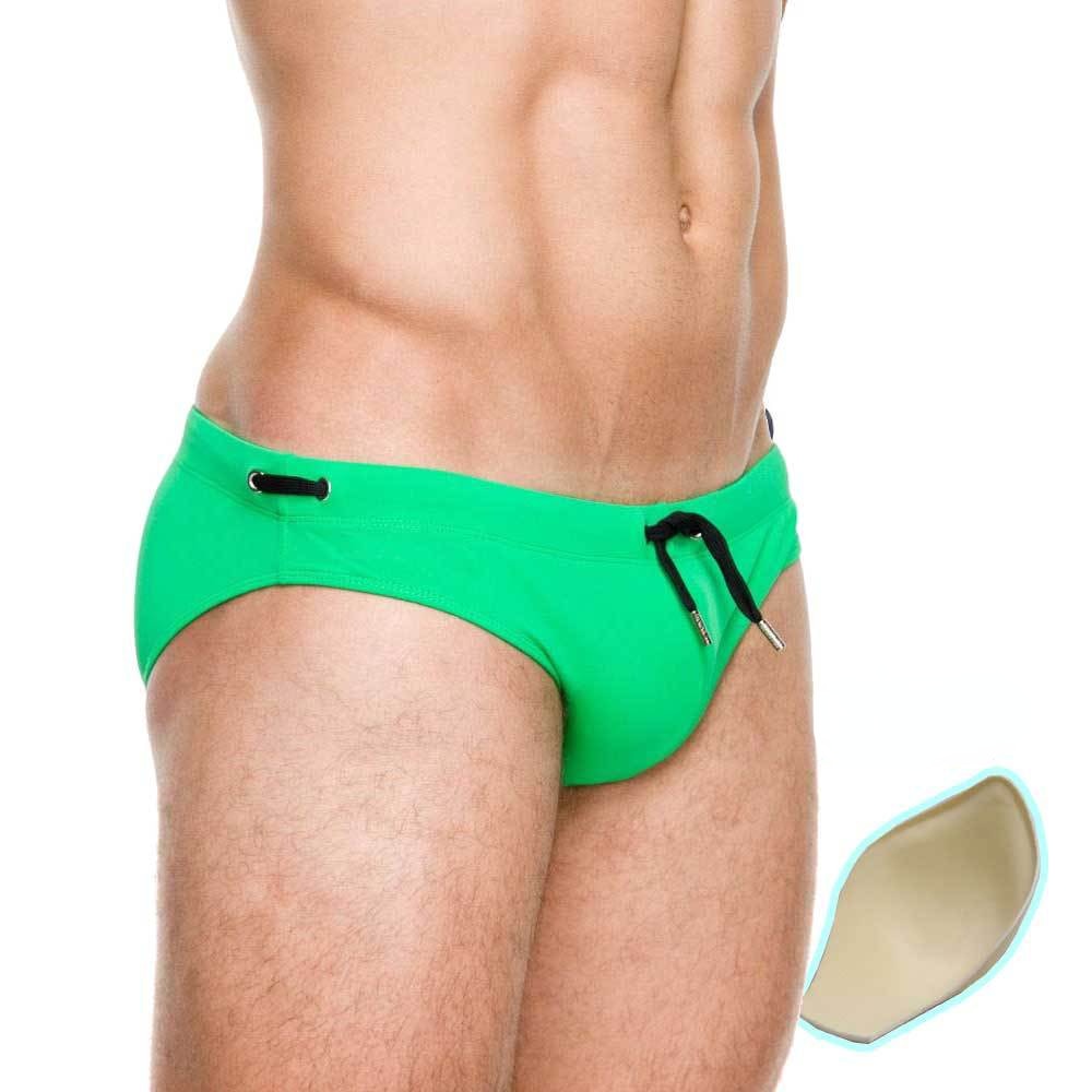 Solid Color Swim Briefs for Men
