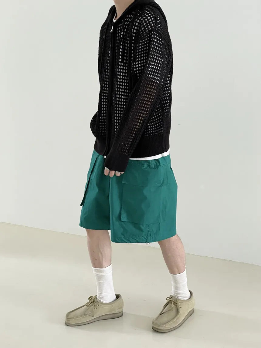 Mesh Hooded Sweatshirt