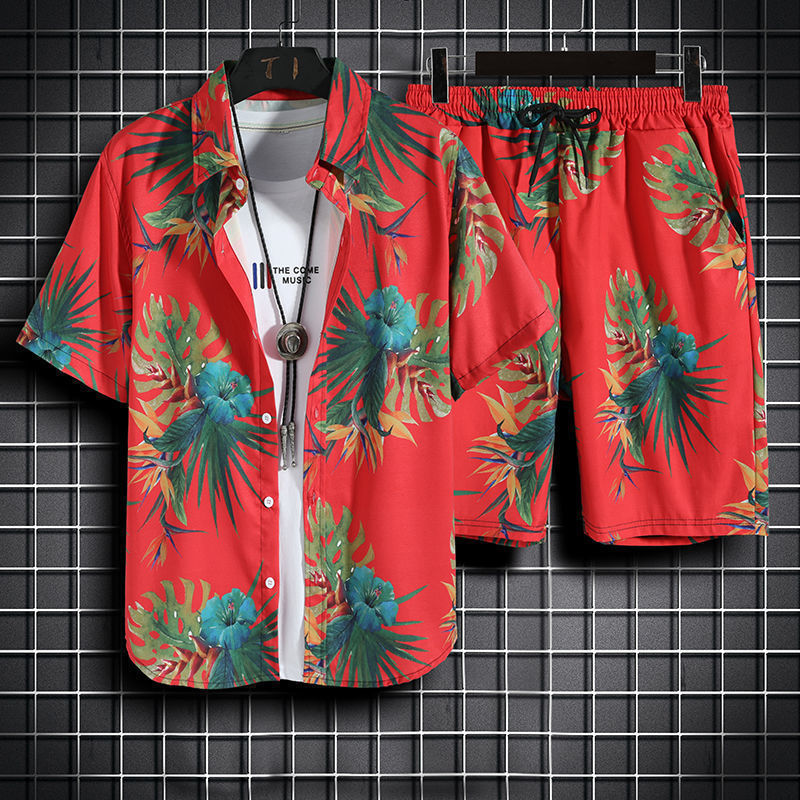 Party Life Short Sleeve Shirt + Shorts (2 Piece Outfit)