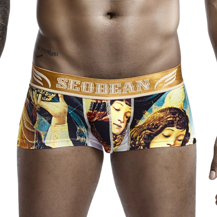 SEOBEAN Luxe Print Silk Low-Waist Boxers