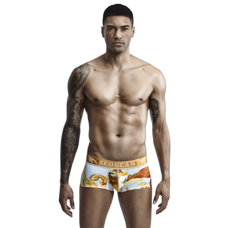 SEOBEAN Luxe Print Silk Low-Waist Boxers