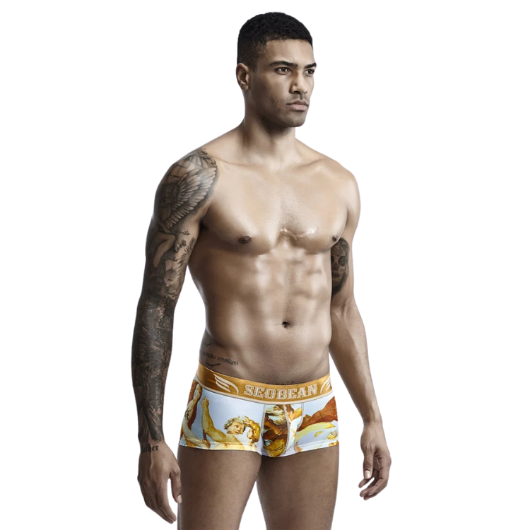 SEOBEAN Luxe Print Silk Low-Waist Boxers