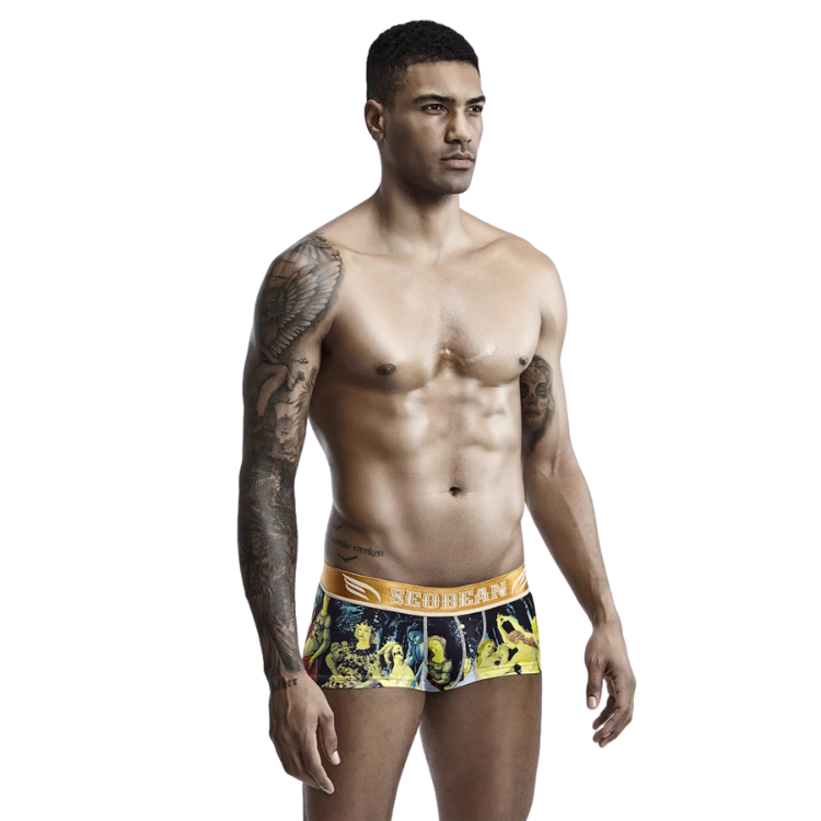 SEOBEAN Luxe Print Silk Low-Waist Boxers