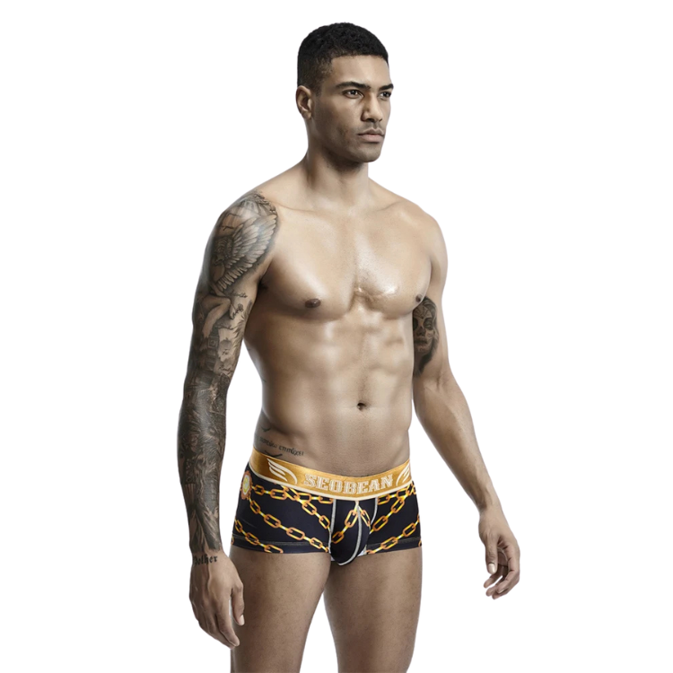 SEOBEAN Luxe Print Silk Low-Waist Boxers