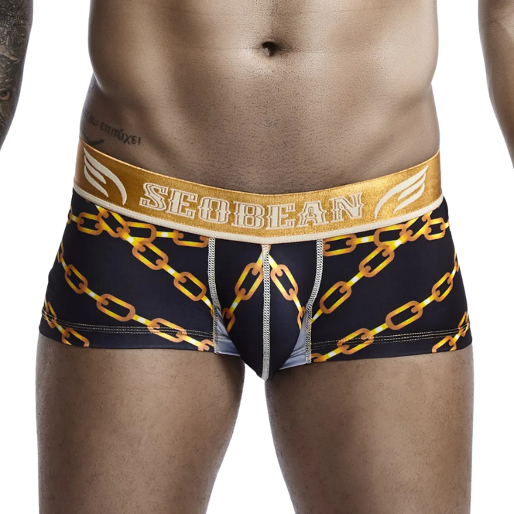 SEOBEAN Luxe Print Silk Low-Waist Boxers