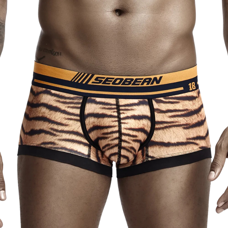 SEOBEAN Luxe Print Silk Low-Waist Boxers